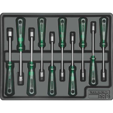 Imagem de Módulo Com Chaves Canhão 10 Peças Tramontina Pro Orgnizador Ferramentas Para Gavetas E Armários Tramontina