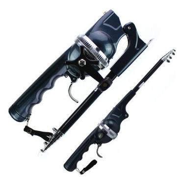 Imagem de Vara de pesca dobrável com roda oculta e linha de pesca - J-One