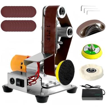 Imagem de KZU Mini Lixadeira De Cinta Bancada, Afiador Facas Elétrico, Elétrica, Polidora E Máquina Lixar Para Marcenaria Metalurgia, 4000-9000 Rpm