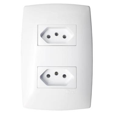 Imagem de Blux Home Tomada Dupla 10A Com Placa 2X4