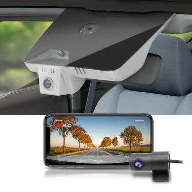 Imagem de Fitcamx Câmera de painel frontal 4K + traseira 1080P se adapta para Genesis GV60 2023 2024 2025, estilo OEM (cor cinza), vídeo HD duplo, gravação em loop, WiFi e aplicativo integrados, sensor G, fácil