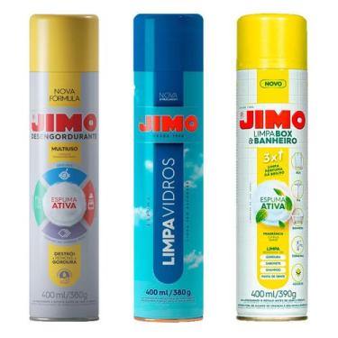 Imagem de Kit Jimo Limpadores Limpa Vidros Box Desengordurante