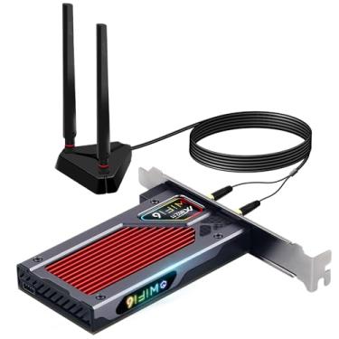 Imagem de Fenvi AX210 AX210NGW WiFi 6E PCI-E Placa WiFi BT5.2 802.11ax Adaptador de Desktop MU-MIMO 2,4 GHz 5 GHz 6 GHz estendido para 5400 Mbps OFDMA Miracast vPro para jogos (apenas as antenas