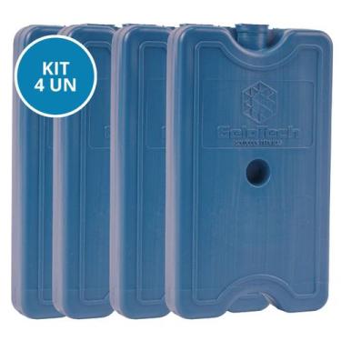 Imagem de Kit 4 Gelo Placa Gel Artificial Reutilizável Rígido 400ml - Gelotech