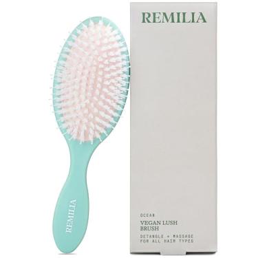 Imagem de Vegan Lush Brush Detangling Brush - Hair Brush for Natural,Straight, Curly, Wet, & Dry Hair - Travel-Friendly Hair Comb with Vegan Boar Bristles & Soft Ballpoint Tips - Vegan Lush Brush by Remilia Hair