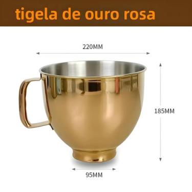 Imagem de Tigela Para Batedeira KitchenAid De 5 Quartos Em Aço Inoxidável Dourad