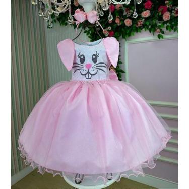 Imagem de Vestido Infantil Coelho Coelhinho Pascoa Tematico Luxo - Fabuloso Atel