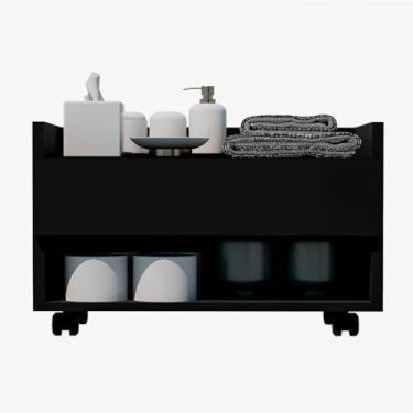 Imagem de Armário Gaveteiro Banheiro De Chão Multiuso Organizador Prático(Preto)