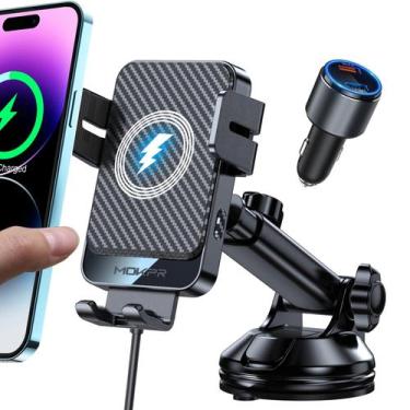 Imagem de Carregador de carro sem fio MOKPR Fast Charging 15W para iPhone/Samsun