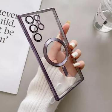 Imagem de Capa Anti-Impacto com Magnetic Luxo para linha Galaxy S23 Ultra-roxa