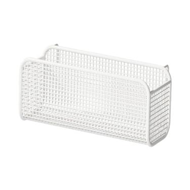 Imagem de Fenteer Cesta de armazenamento suspensa, prateleira de cabeceira multiuso, itens essenciais para quarto, suporte de telefone de ferro de grande capacidade, White M