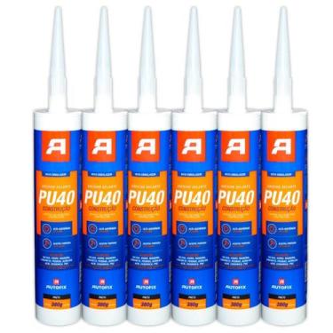 Imagem de Kit 6 Adesivo Selante PU 40 Autofix - Preto 380G Preto 380G, Único
