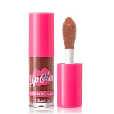 Imagem de Mefyhtune Lip Plumping Gloss Lip Gloss Hidratante Colorido Brilho Labial Longa Duração Impermeável Hidratante Óleo Labial Plumping para Mulheres (nº 09)