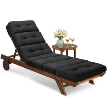 Imagem de Tycdiose Almofadas para espreguiçadeiras para todos os climas, almofada de cadeira de sala de estar ao ar livre, à prova d'água, espuma viscoelástica de substituição para móveis de pátio ao ar livre