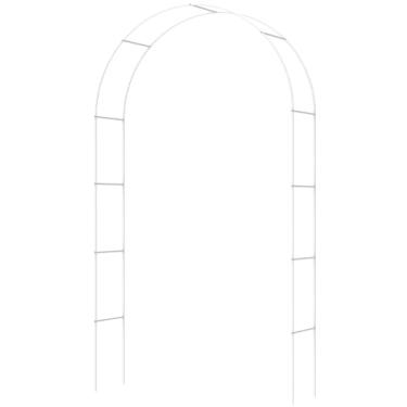 Imagem de Arco de metal grande treliça de ferro reutilizável para treliça multiuso ao ar livre para escalada festa de metal resistente 240 x 140 x 37 cm (branco)