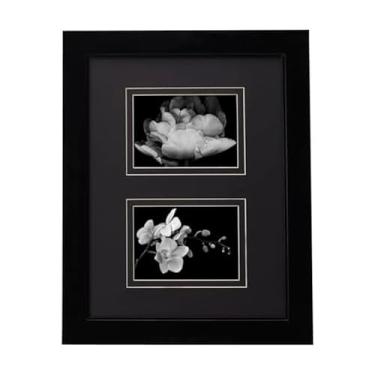 Imagem de Mikasa Moldura de galeria de madeira preta brilhante com 2 aberturas, exibe duas fotos de 13 x 18 cm, 40 x 51 cm