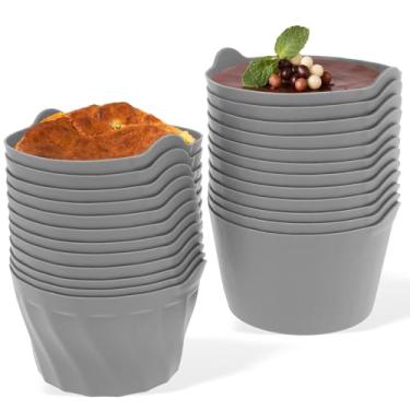 Imagem de XYDHQS 24 peças de ramequins para fritadeira a ar, copos de molde de silicone com orelha aderente, acessórios de fritadeira de ar antiaderentes de liberação fácil, conjuntos de utensílios de cozinha