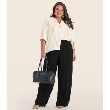 Imagem de Calça Pantalona Plus Size Secret Glam Preto, Plus G4, Preto