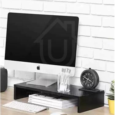 Imagem de Suporte Base para Monitor Mdf Ergonômico Mesinha Home Office Mesa Gamer Suporte Apoio P/ Tv Notebook MDF Escritório Base (preto)