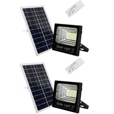 Imagem de Kit 2x Refletor Solar Fotocélula LED 200W 6500K IP66 Placa Avulsa + Controle