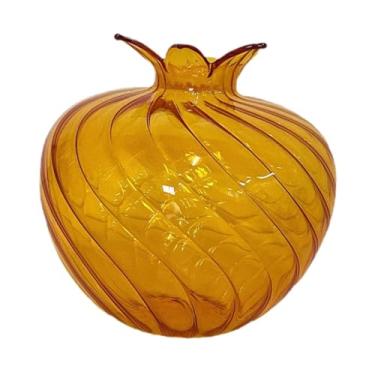 Imagem de Kuntesetty Vaso de Vidro para Flores, Vaso Decorativo Hidropônico para Plantas, Decoração para Estante, Sala de Estar, Grupo, Laranja, Tamanho real