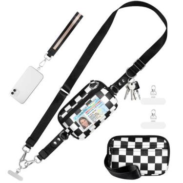 Imagem de Alça de telefone Tiostep Clip and Go with Wallet Black Check