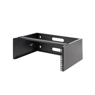 Imagem de Rack de montagem na parede 4U – Rack de rede de 48 cm – 35 cm de profundidade (perfil baixo) – Suporte de painel de montagem de parede para interruptores de rede, equipamento de TI – Capacidade de 20 kg (WALLMOUNT4)