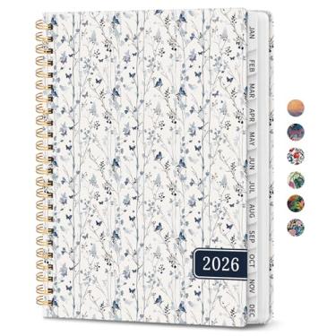 Imagem de Agenda 2026, agenda semanal e mensal estética para mulheres, janeiro de 2026 a dezembro de 2026, livro de calendário de capa dura 2026 com abas mensais, bolso interno, perfeito para escritório, casa
