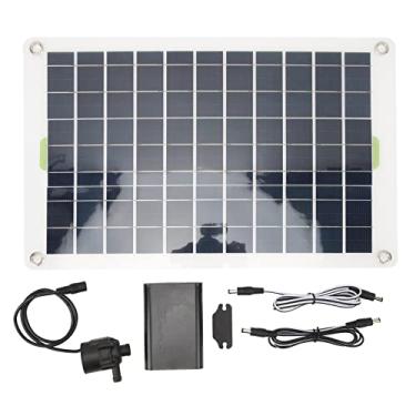 Imagem de Aramox Kit de bomba de água de painel solar, 12V 19W 4 DB de silicone monocristalino de baixo ruído, bomba geradora de fonte de água alimentada por energia solar para casa, carro, barco, jardim (100W)