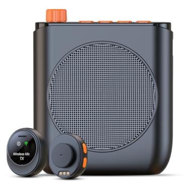 Imagem de Repmidfer Amplificador de voz com microfone de lapela sem fio, carregamento e armazenamento, amplificador de voz portátil com microfone de lapela magnética, microfone de professor para sala de aula