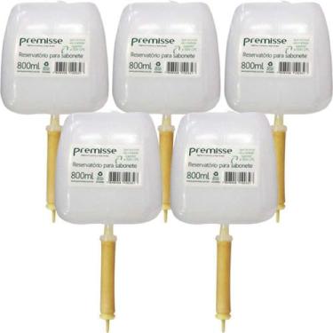 Imagem de Kit 5 Reservatorio 800Ml Premisse Saboneteira Porta Sabonete, 800ml
