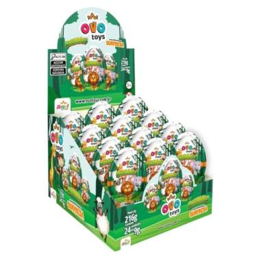 Imagem de Ovo Toys Animais Colecionáveis Kit com 24 Unidades Chocolate Brinquedo Surpresa