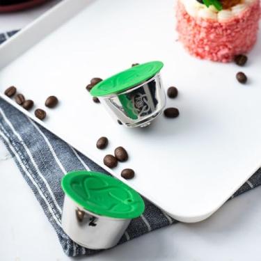 Imagem de Filtro de cápsula de café de aço inoxidável reutilizável, cápsulas recarregáveis para máquina Nescafe - amarelo claro