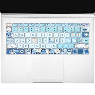 Imagem de Capa de silicone para teclado Microsoft Surface Laptop 3 34.3 cm e 38.1 cm lançado em 2019/Microsoft Surface Book 3 34.3 cm e 38.1 cm, protetor de teclado com estampa bonita, layout dos EUA, peônia
