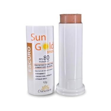 Imagem de Protetor Solar em Bastão FPS 80 Sun Gold Stick - Toque Seco, Cobertura Natural, Vitamina C - O Benessere Nutrition | 12 gramas | (Escuro)