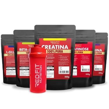Imagem de Creatina 500g L-Glutamina 500g Beta-Alanina 500g L-Arginina 500g Palatinose 500g - 100% Puras Importadas - Red Fit Nutrition
