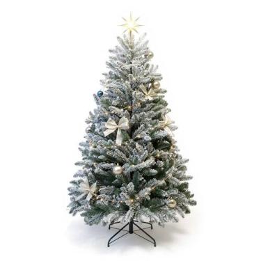 Imagem de Árvore de natal Creta nevada 180cm com 604 hastes cheias cor verde lux