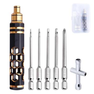 Imagem de AllinRC Conjunto de chaves Allen de cabeça sextavada RC e chave de fenda Phillips 5 em 1 Kit de ferramentas para hobby RC Car Traxxas Arrma Axial Losi Redcat Racing Helicóptero Drone Boat