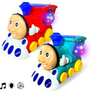 Imagem de Trenzinho Thomas de Brinquedo Infantil C/ Som Luz Bate Volta - Europio