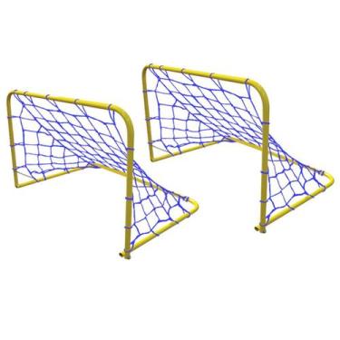 Imagem de Conjunto de Mini Traves/Gols Metálicos Desmontáveis com Rede - KLOPF -