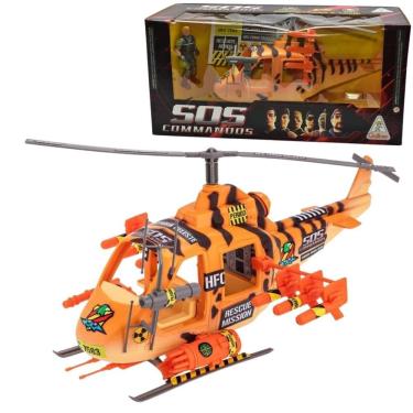 Imagem de Helicóptero Laranja Commandos Com 1 Figura - Gulliver