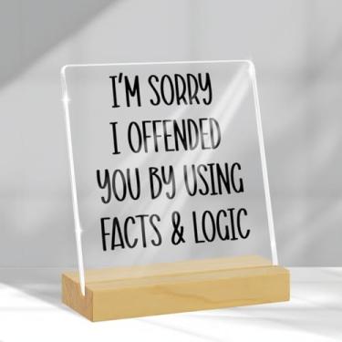 Imagem de Placa de acrílico transparente I'm Sorry I Offended You Funny Novelty Desk Tabletop Bookshelf Gifts for Boss Leader Manager Mentor Supervisor Coworker Friends