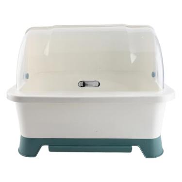 Imagem de YOUTHINK Escorredor de Pratos de Cozinha Com Tampa, Escorredor de Pratos de Plástico e Organizador para e Pauzinhos, de 2 Camadas para Balcão de Cozinha Com Função de Drenagem