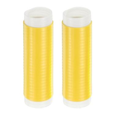 Imagem de 2 peças de silicone com alça de panela, suporte de panela resistente ao calor, capa para espátulas de ferro fundido, amarelo (P)