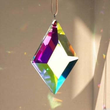 Imagem de Lustre de pendurar prismas de cristais com corrente para janelas, peças para apanhadores de sol, pingentes de arco-íris (colorido, prisma)