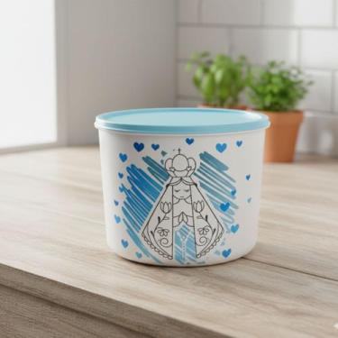 Imagem de Potes porta mantimentos nossa senhora multiuso 2l container redondo - 