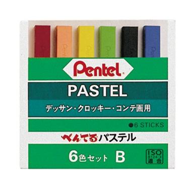 Imagem de Giz Pastel Seco, Pentel, GA-6BD, 6 Cores
