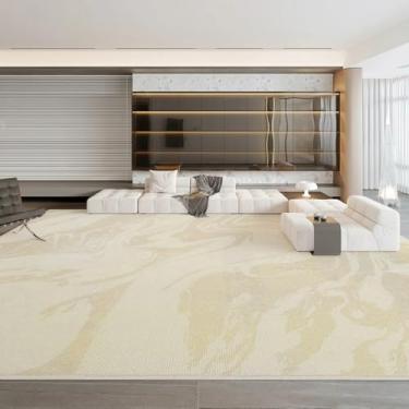 Imagem de Tapetes de decoração para quarto de área grande, estilo creme, para sala de estar, macio e fofo, tapete de pelúcia grosso para casa (200x250 cm/D)
