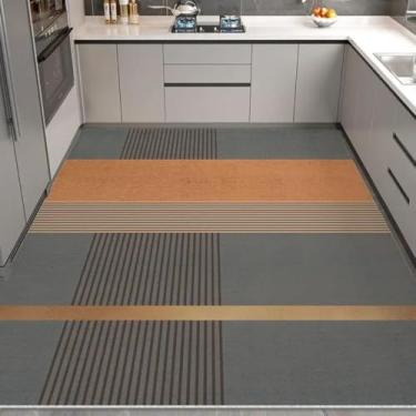 Imagem de Tapetes de estilo minimalista para sala de estar, cozinha, tapete de chão, área grande, varanda, tapete de couro de PVC para casa (120x200 cm/K)