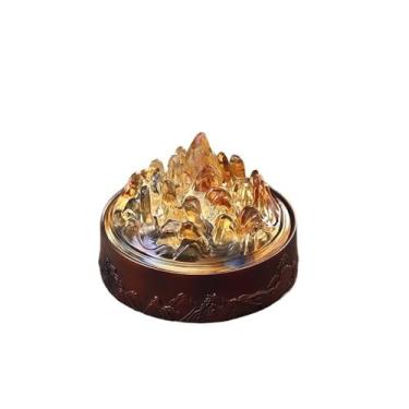 Imagem de Porta-incenso decorativo Queimador de incenso de liga retrô com tampa de vidro, ornamento para casa, porta-incenso, decoração de interiores(Red)